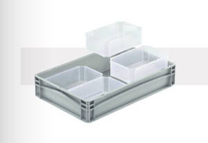Plastic translucent insert boxes for containers Basicline 0833