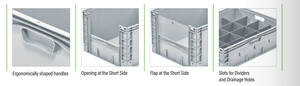 Plastic container for large goods with runners and opening side Basicline Plus 8632